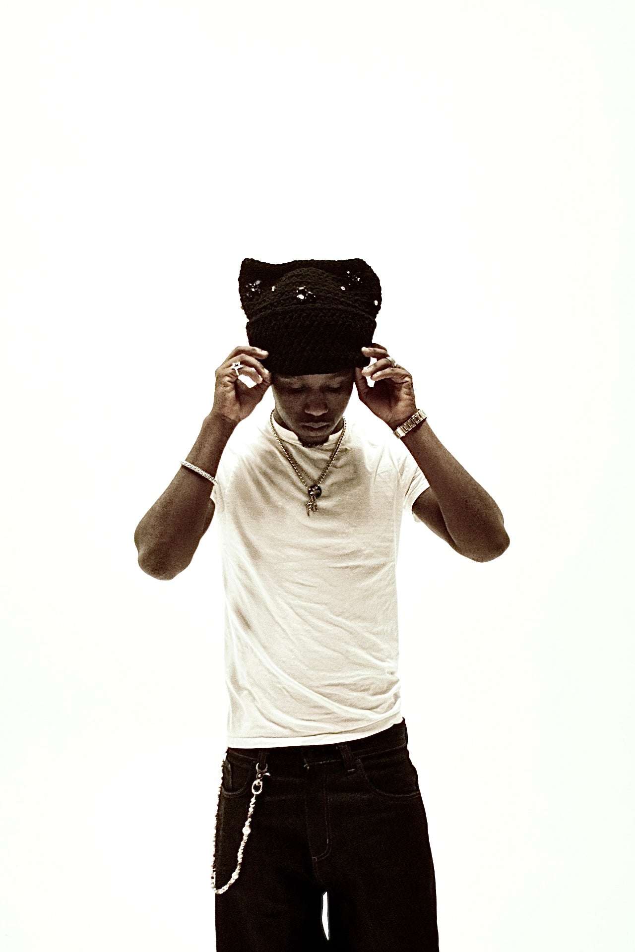 1 of 1 black/silver stoned Balaclava